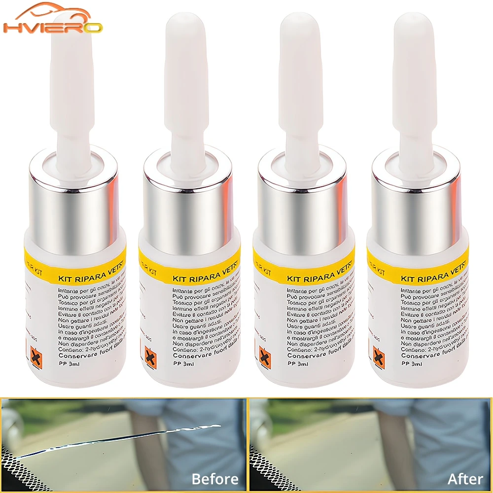 

4 шт., комплект для ремонта лобового стекла, передний специализированный раствор для трещин, аксессуар для удаления из трех частей, поддержка жидкости для очистки стекла