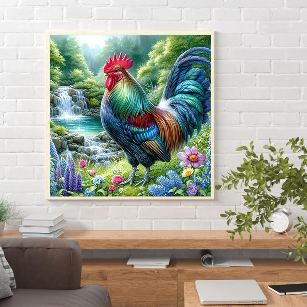 5D Полный Круглый Набор Для Алмазной Живописи-животное Петух Волк Кошка Пейзаж DIY