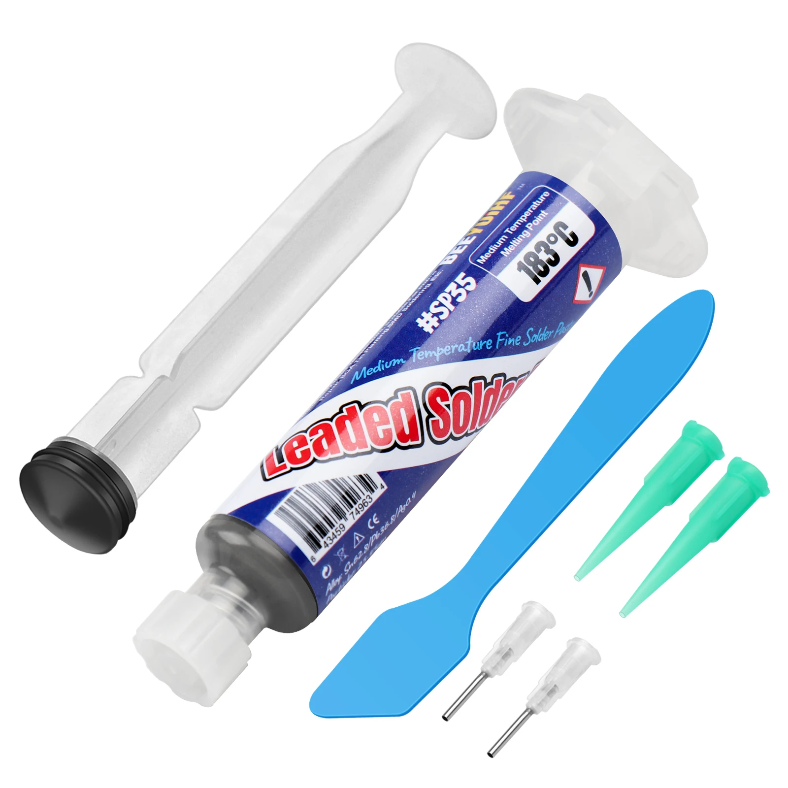 GEELOANE паяльная паста Sn62.8/Pb36.8/Ag0.4 183C 361F температура плавления для электроники BGA IC PCB CPU SMD шприц (1,23 oz/35g)