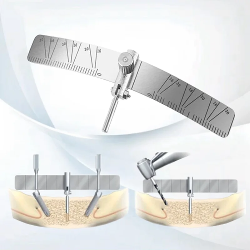 

Dental Measuring Ruler Implant Locating Guide Stainless steel Surgical Planting Positioning Locator Angle Ruler Guage