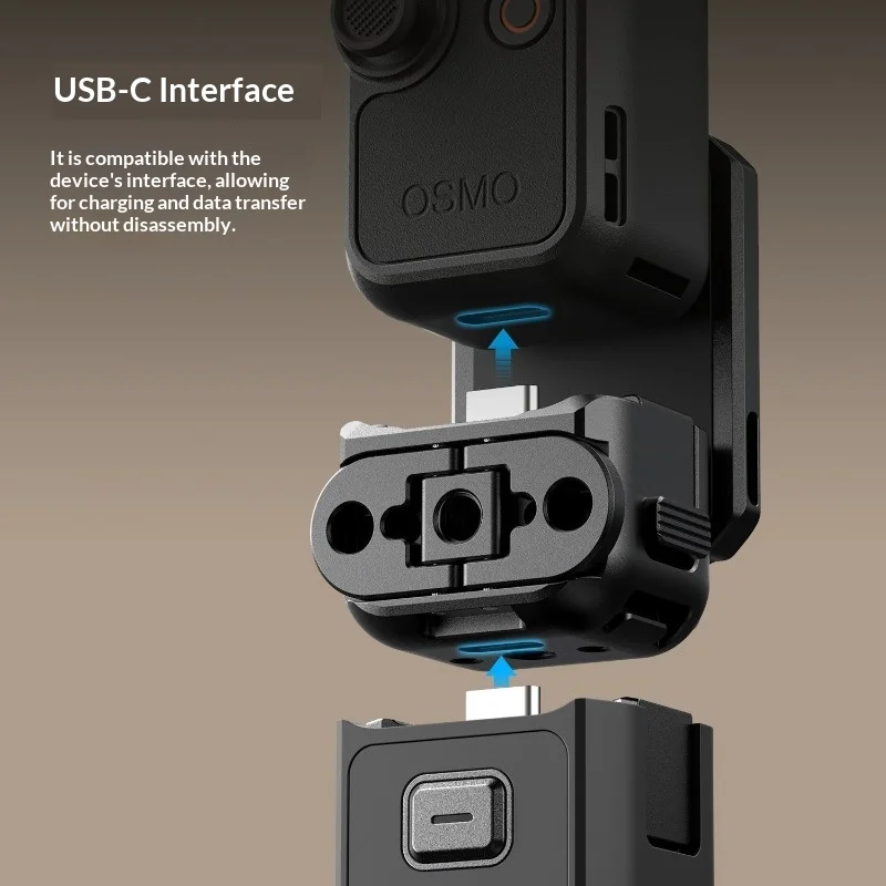 Фото Магнитная задняя панель для Pocket 4/3 - прямое подключение USB-C, магнит N52, 180° °   Складной, легкий №4