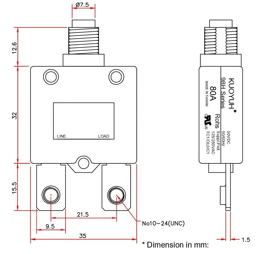 Фото Автоматический выключатель Kuoyuh Electronic 98H Series 40A 50A 60A 70A 80A, автоматический переключатель, термопротектор для насоса №2