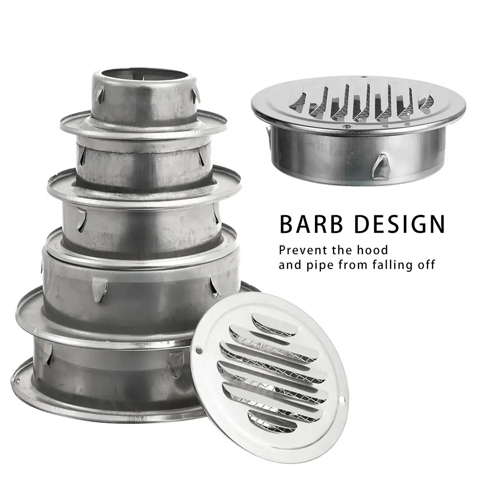 

Size Round Prevent Pest Stainless Steel Vents Cover Ducting Ventilation Grilles Air Circulation Exterior Wall Air Vent