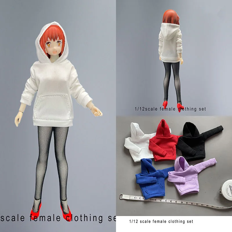 

CJG-1208 1/12 Scale Women Soldier Casual Classic Sports Hoodie Versatile Top Fits 6 Inches Action Figrue Model Dolls