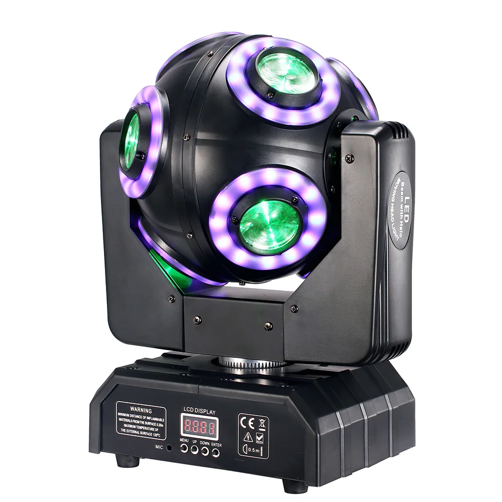 Фото 150 Вт DJ Lights с подвижной головкой DMX512 Мини-лучевой вращающийся светильник для вечеринок Красочный 8X12W Волшебный шар сценический светильник для ночного клуба на свадьбу №1