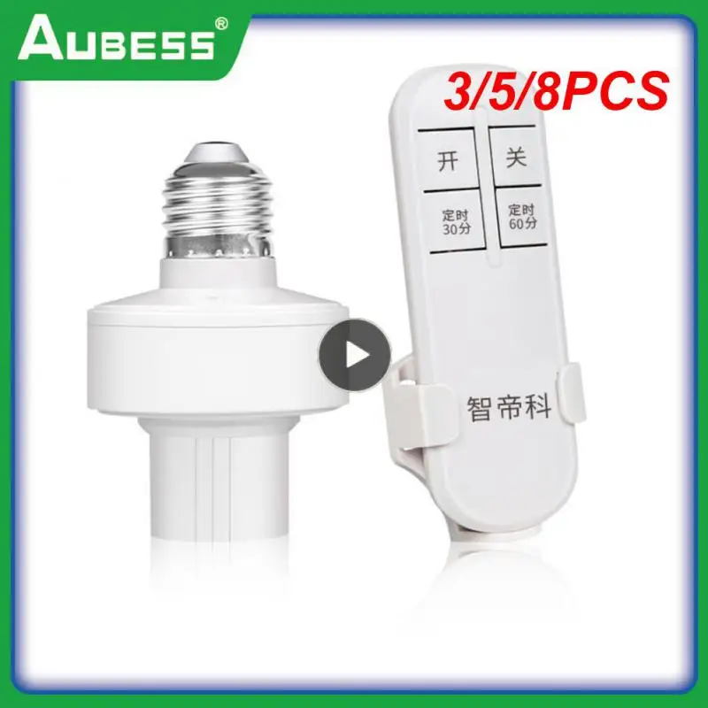 

3/5/8PCS 220v Wireless Light Switch Multifunction Smart Timer Switch Smart Home E27 Bulb Remote Control Smart Home Accessories