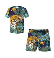 new summer animal series fashion men 2 piece set fit t shirt tracksuit suit 3d printed casual antiquity o neck outfit 2022 6xl