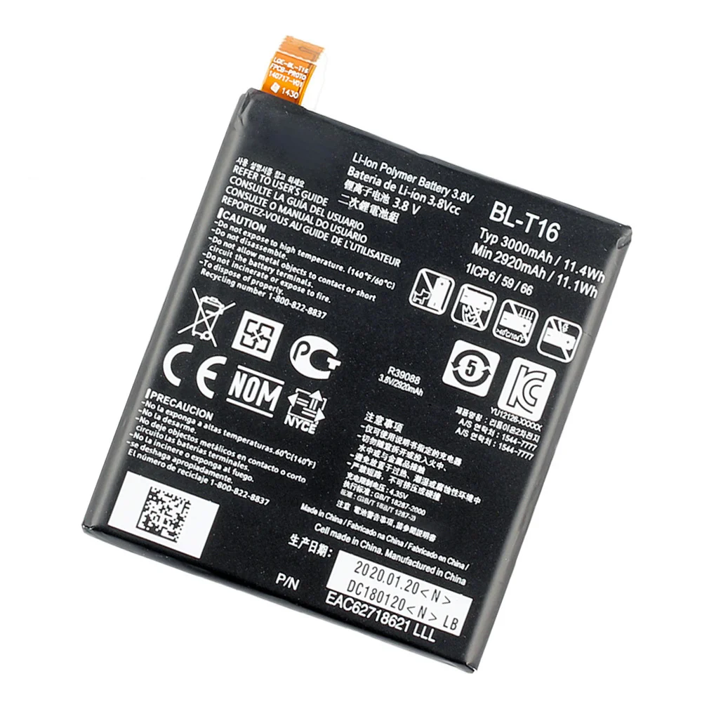 100% оригинальный аккумулятор BL-T16 емкостью 3000 мАч для смартфона LG G Flex 2 H950 H955 H959 LS996
