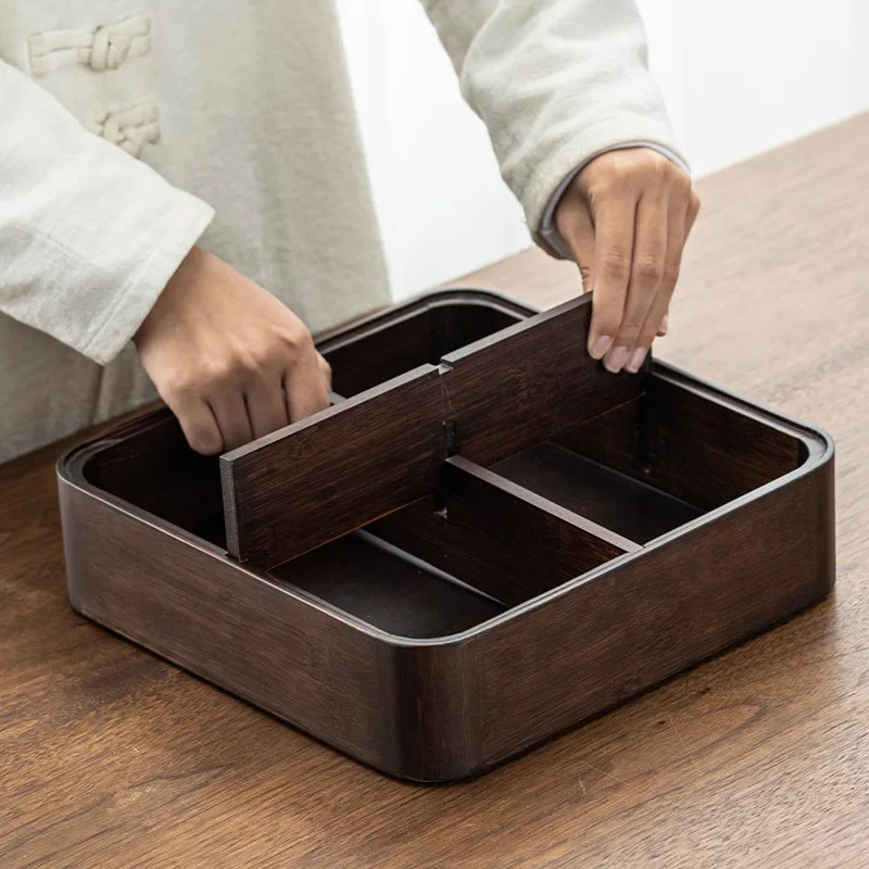  Настольный поднос для орехов коробка фруктов с четырьмя отделениями органайзер