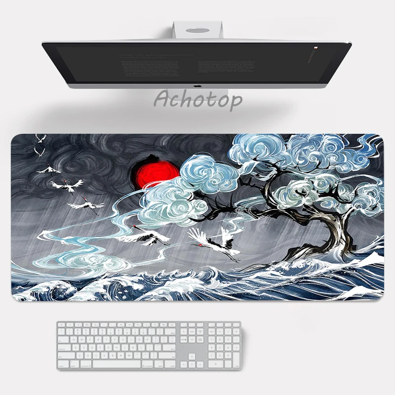 Черно-белый коврик для мышки с аниме мыши клавиатурой Gming резиновый ПК геймера в