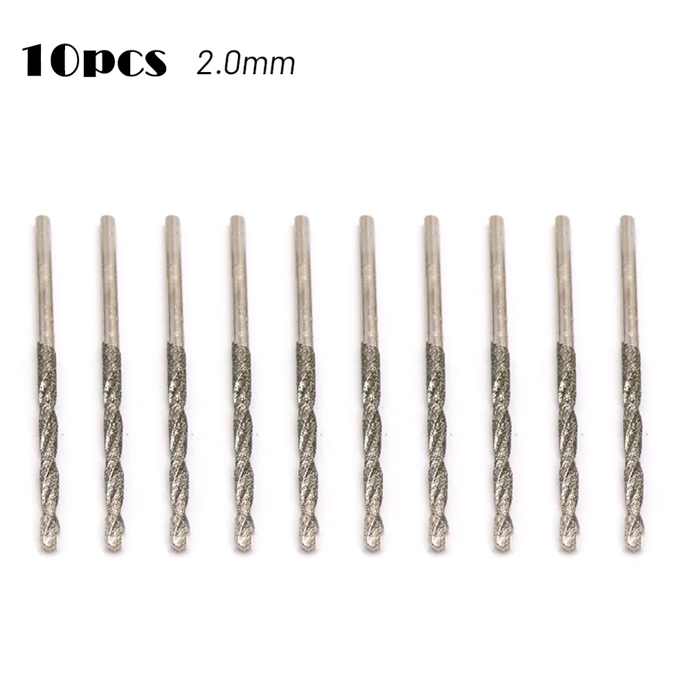 

10Pcs Drill Bits Diamond Coated Spiral Drill Bits Drilling Polishing For Glass JewelryAgate 0.8-3mm For Electric Cordless Drills