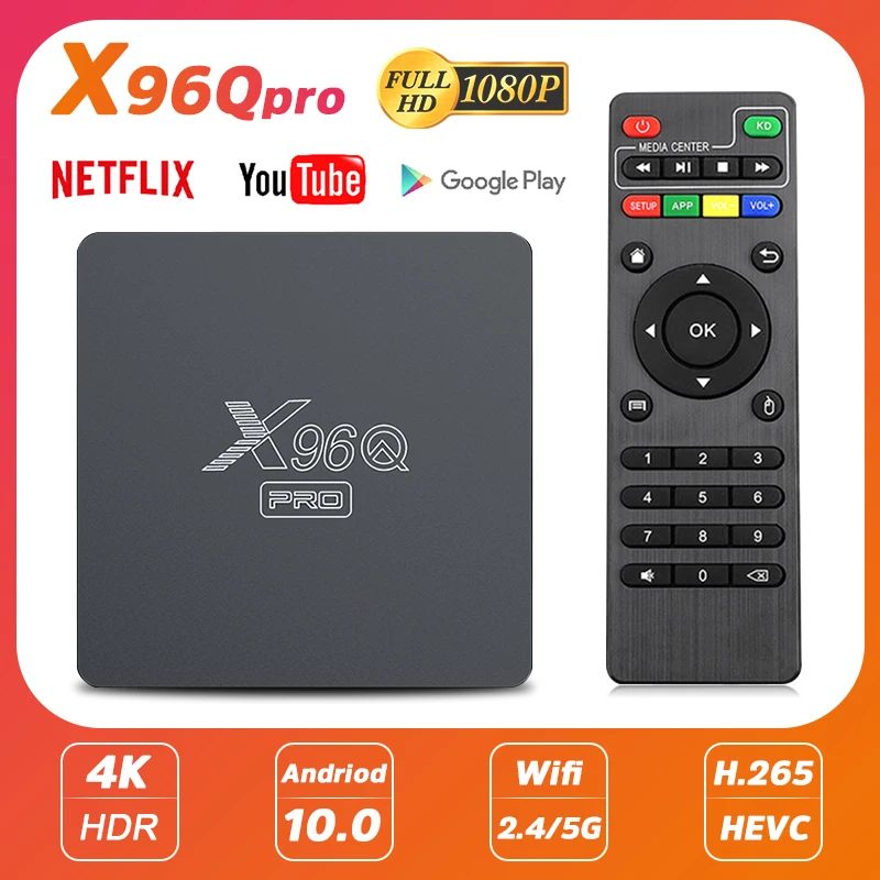 

X96Q Pro TV BOX Allwinner H313 Android 10.0 4K With WIFI 2.4&5G 2GB 16GB 1GB 8GB 100M 1080P HD Media Player Smart TV Set Top Box