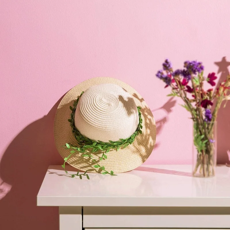 Лента с зелеными листьями искусственная Виноградная лоза декоративная лента для