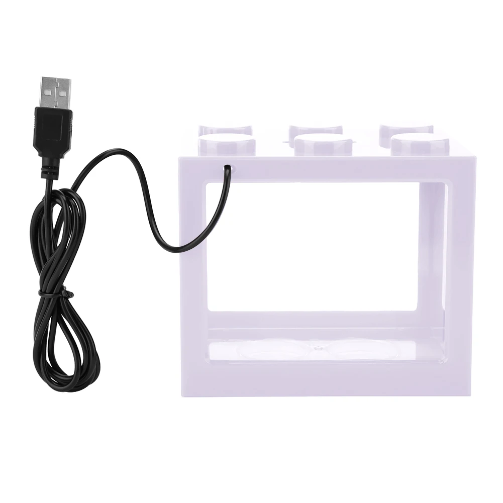 

Decorative Mini Aquarium USB LED Light Lamp Fish Tank Box Office Tea Table Decor starter starter starter starter starter