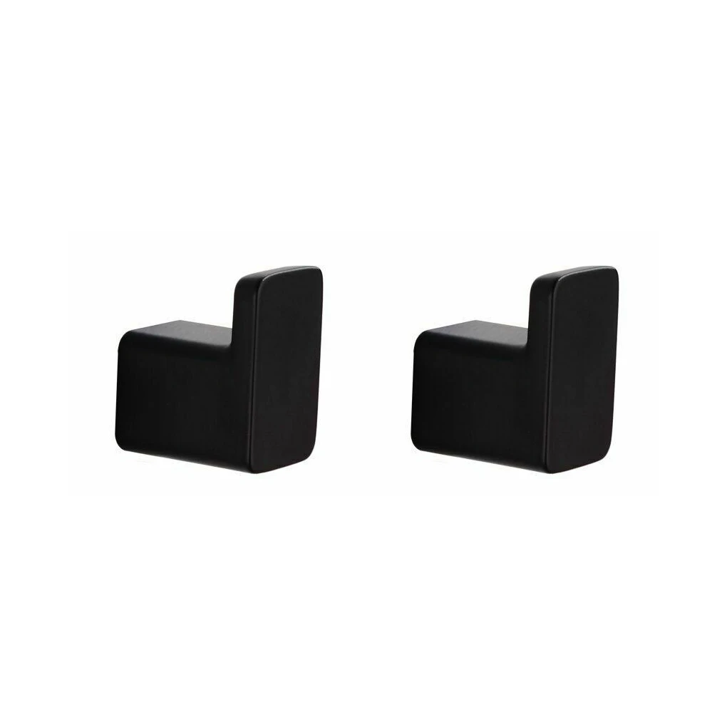 

2 Pieces Wall Hangers Square Bathroom Door Back Coat Closet Hooks Hanging Storage Aluminum Alloy Robe Holders for Hardware