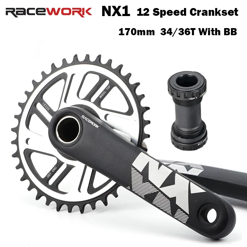 

RACEWOWRK GXP NX1 MTB шатуны для велосипеда 12 скоростей 170 мм кривошипы 34 т 36 т передняя звезда горные велосипеды шатуны цепи колесные детали