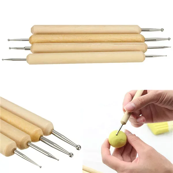 

Perfect Pack of 4 Ball Stylus Polymer Clay Pottery Ceramics Sculpting Modeling Handmade Tools Set A