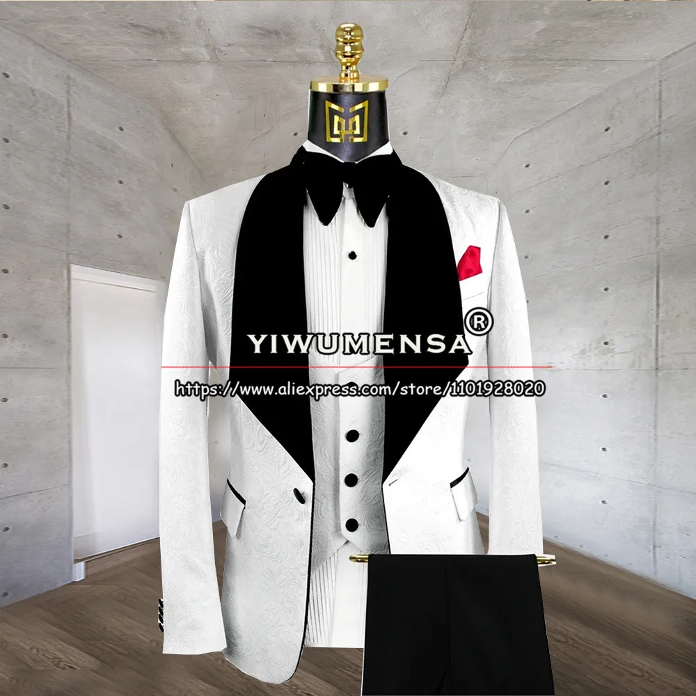 

Мужской облегающий жаккардовый Блейзер-жилет и брюки