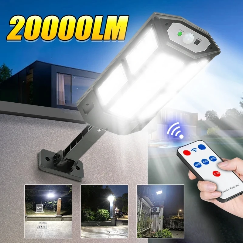 Уличный фонарь на солнечной энергии с датчиком движения Сильный свет 3 режима
