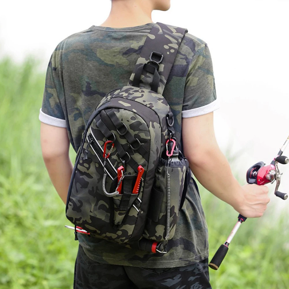

Fishing Tackle Backpack Waterproof Fishing Bag Large Capacity Fishing Accessories Carrying Bag with Rod Holder Shoulder Backpack