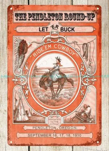 Настенное искусство для гостиной постер Pendleton Rodeo 1972 металлическая жестяная