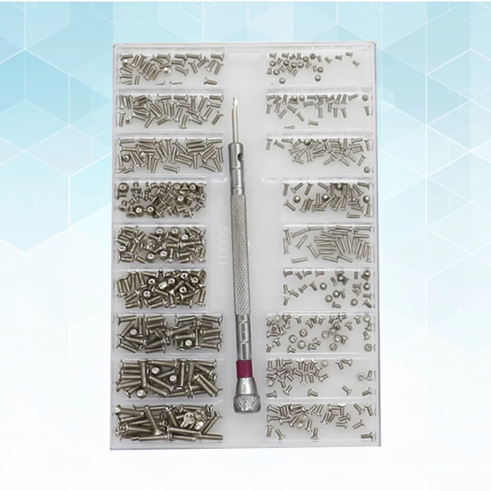 

1 Set of Miniature Screw Kit Mechanical Glass Laptop Mini Screw Mixed Suit All Kinds Silver