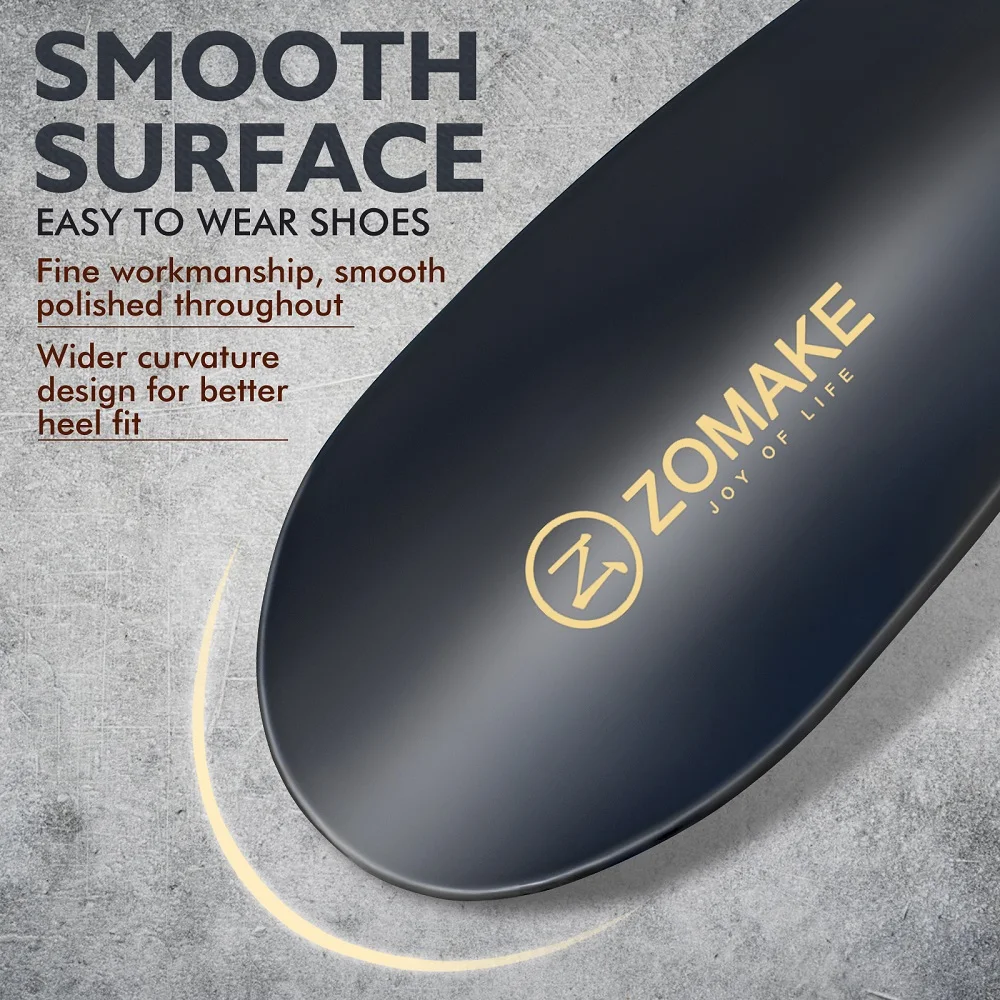 ZOMAKE 2Pcs Extra Long Metal ShoeHorn 72cm with Leather Handle Small 19cm with Travel Shoe Horns Wear Shoe Helper for Unisex