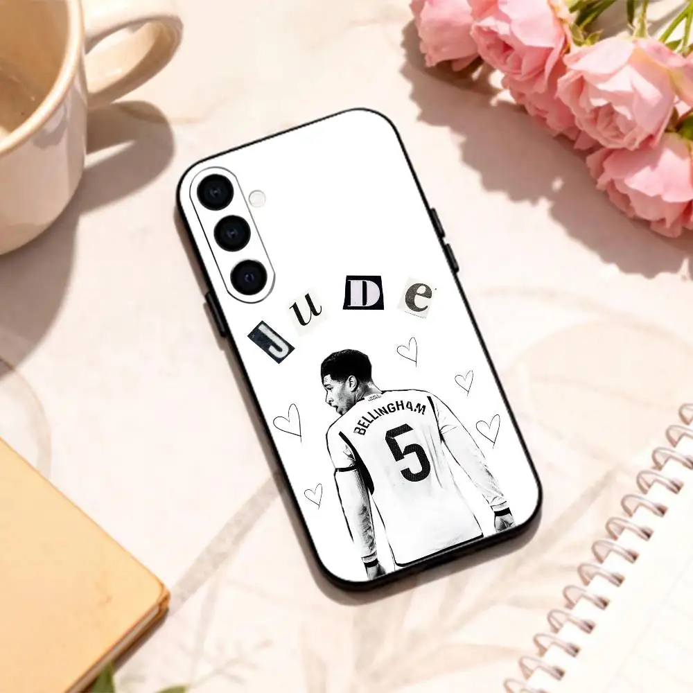 Фото Чехол для телефона Midfield J-Jude B-Bellingham для Samsung Galaxy A73, A72, A71, A70, A53, A52, A51 и других моделей, мягкий черный корпус №2