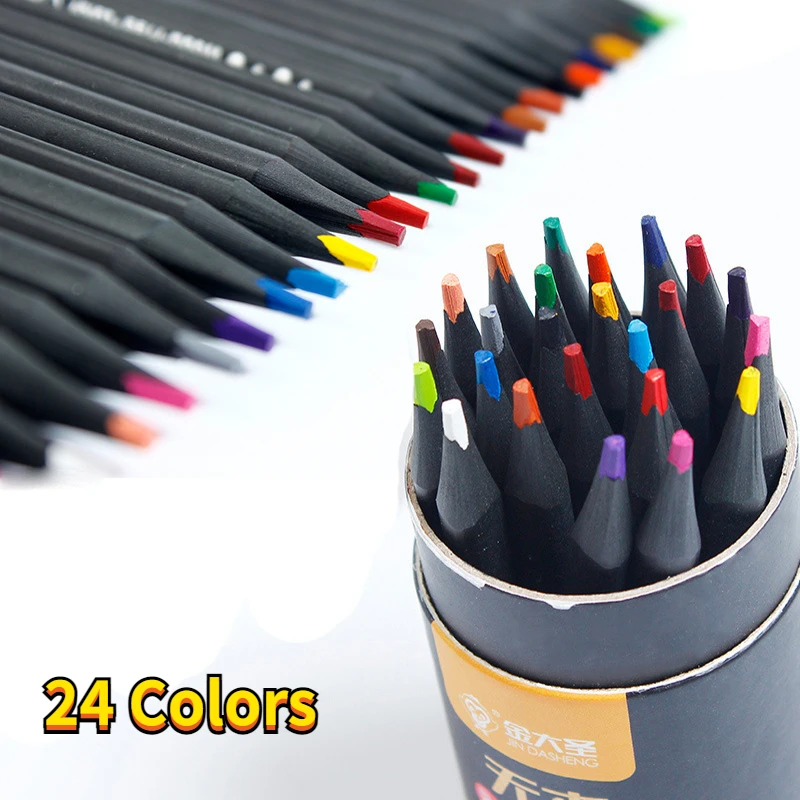 

Профессиональный карандаш 24 цветов, строчка, фотокарандаш, мини-художественный Рисунок, Детские канцелярские принадлежности