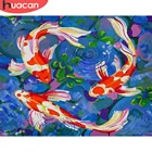 HUACAN краска по номеру животное настенная живопись на холсте DIY рамка картина по номерам рыба акриловый холст украшение дома 75х60см