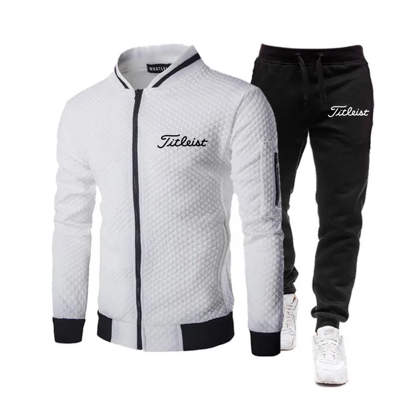 

tracksuit men jacket sweatpants fitness gym tracksuits mens set cotton sport suits 2 piece set jogging track suits golf wear 202