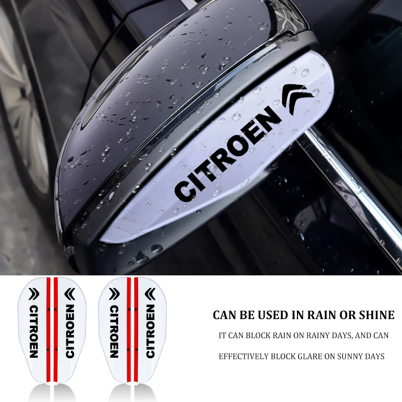 

2pcs Car Rearview Mirror Rain Eyebrow Visor Rainproof Covers Exterior Accessories For Citroen C4 C5 C3 C2 C1 C4L C6 Grand Saxo