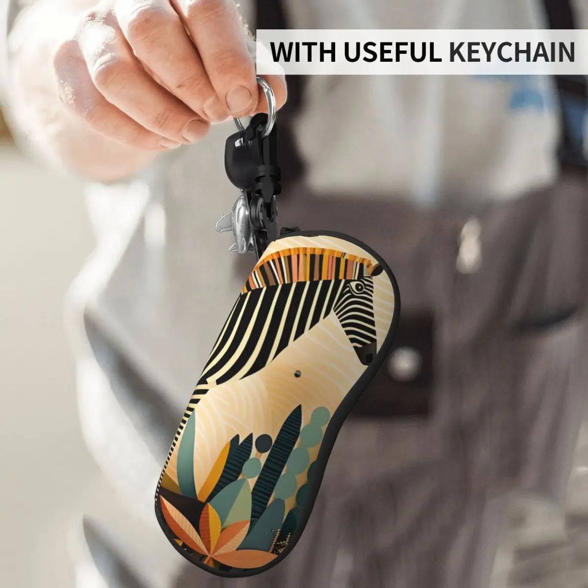 

Zebra Glasses Case Cover Modern Art Style Vibrant Illustration Sunglasses Pouch Fashion Eyewear Bag Outdoor Eyeglass Protector