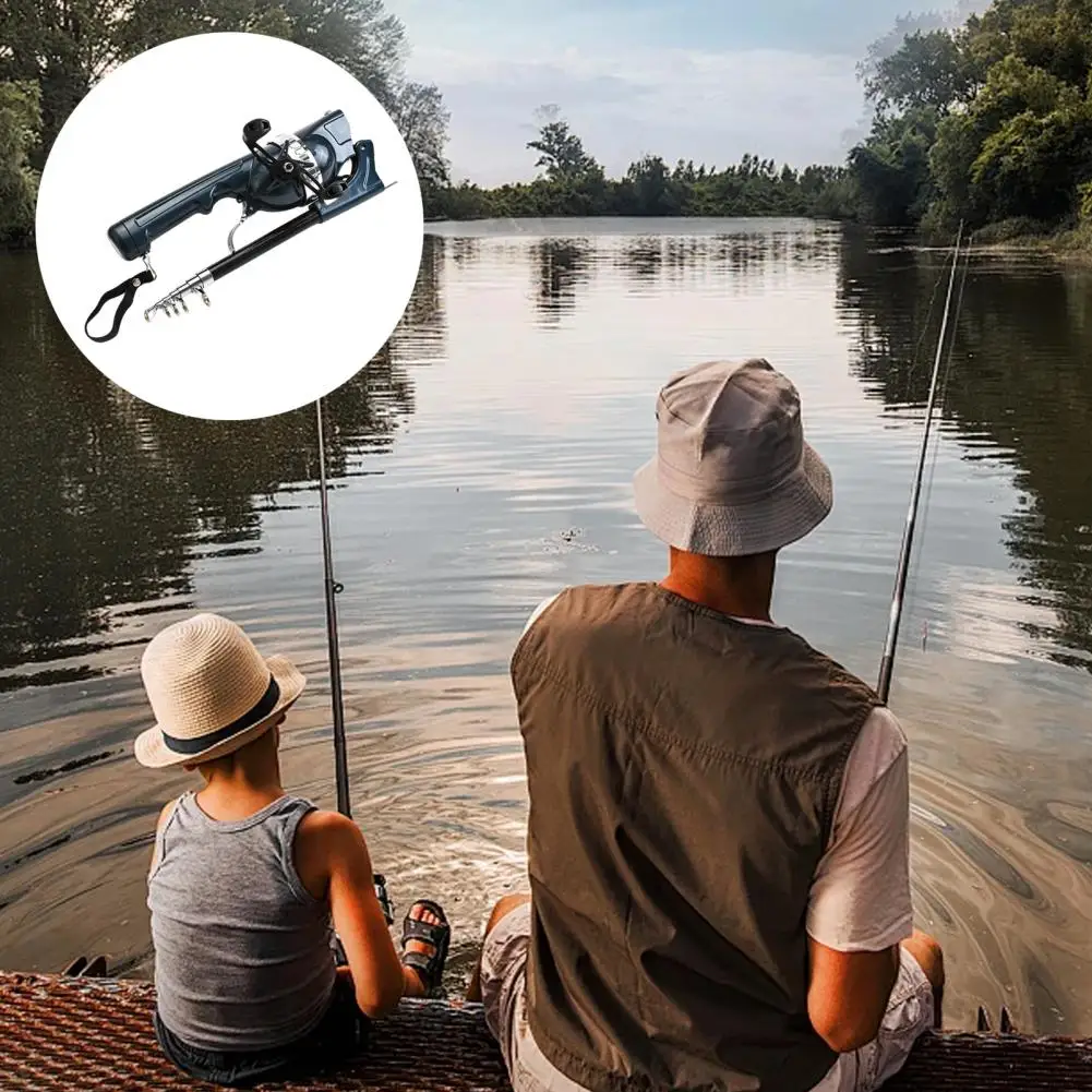 Складная удочка портативная телескопическая с катушкой для спиннинга