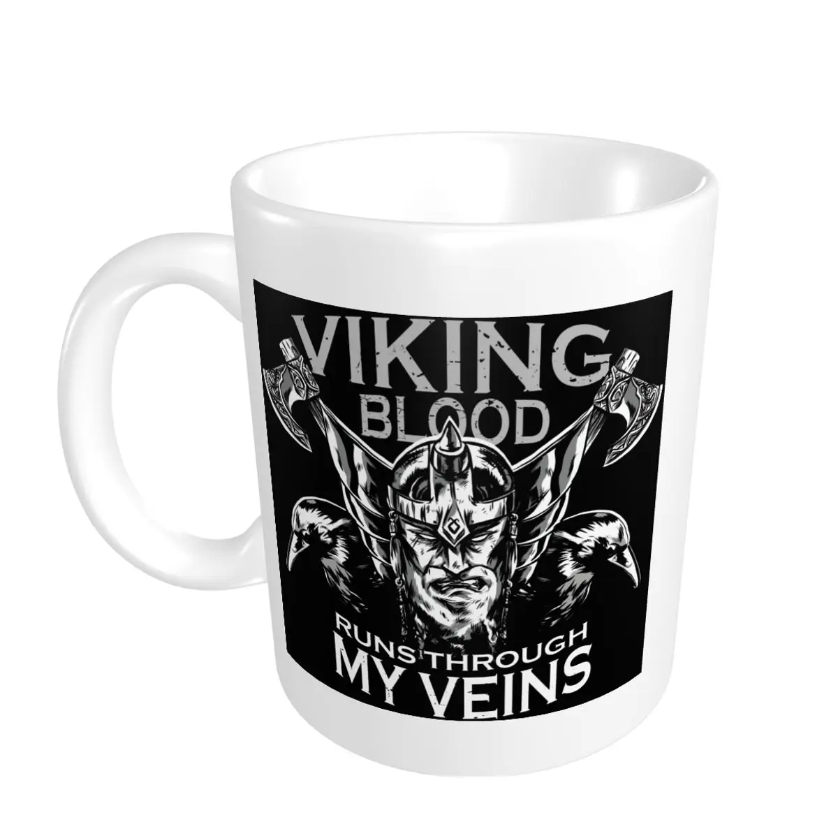 

Promo Funny Graphic Viking Blood Runs Through My Veins Vikings G Mugs Humor Graphic R339 CUPS Print coffee cups