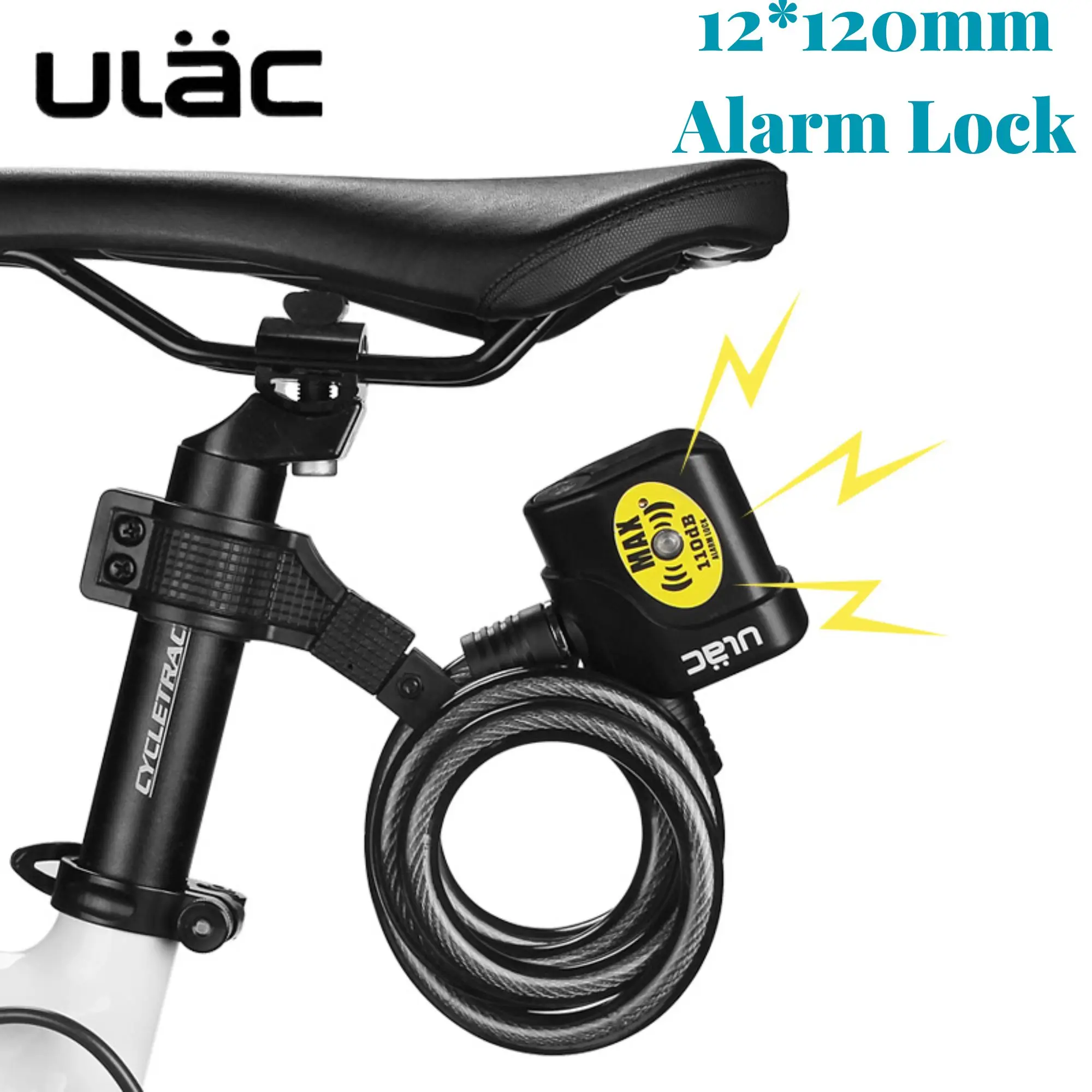 

Сигнализация ULAC 12*120 мм, прочный стальной кабель, Противоугонный провод, подходит для велосипеда, электрического автомобиля, мотоцикла, велосипеда, аксессуары