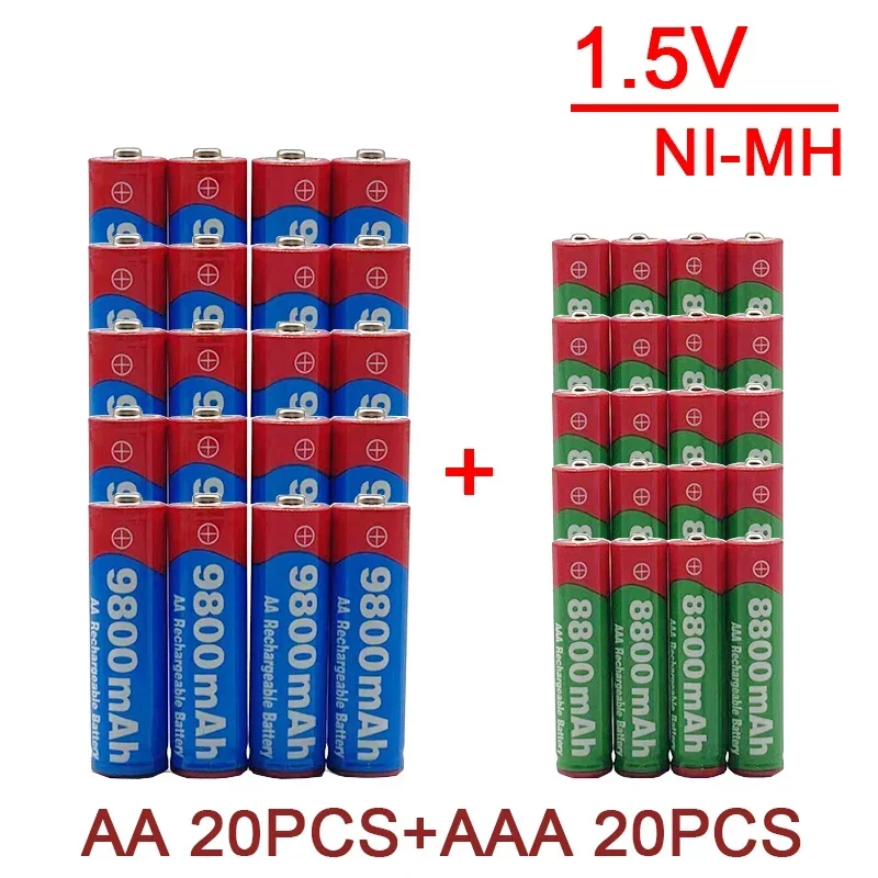 

Original factory free delivery of 2023's best-selling AA+AAA batteries, 1.5V 9800 MAH/8800 MAH, suitable for remote controls,
