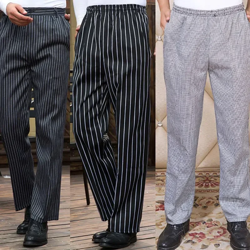 

Комбинезоны мужские эластичные, штаны шеф-повара для пекарен, брюки, Униформа, оптовая продажа мужских брюк для официантов, для ресторана, шеф-повара зебры