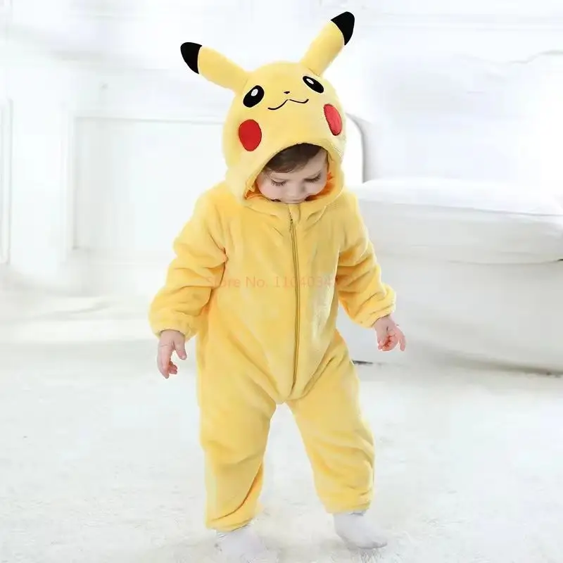 Детский комбинезон Snorlax Pokemon Pikachu милая пижама одежда для новорожденных От 0 до 3