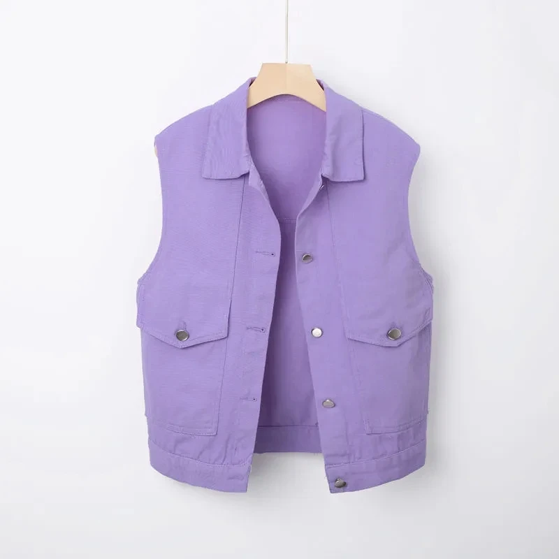 

Vest Women Minimalist All-match Leisure Students Spring Autumn 5 Colors Trendy Unisex Couple Popular Basic Coat Female Outwear