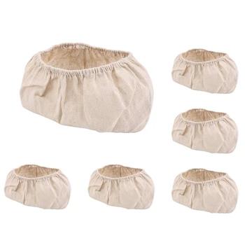 6 Pcs Oval Shape Bread Proofing Basket Cover Natural Rattan Baking Dough Sourdough Proofing Basket Cloth Liner 1