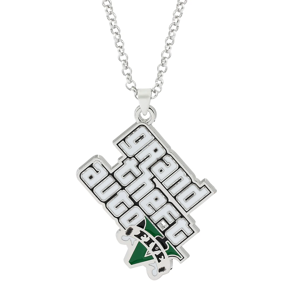 

Muti-Pendant Game GTA V Grand Theft Auto 5 Necklace Long Neck Chain Women Men Necklaces Fashion Choker Jewelry Gift Accessories