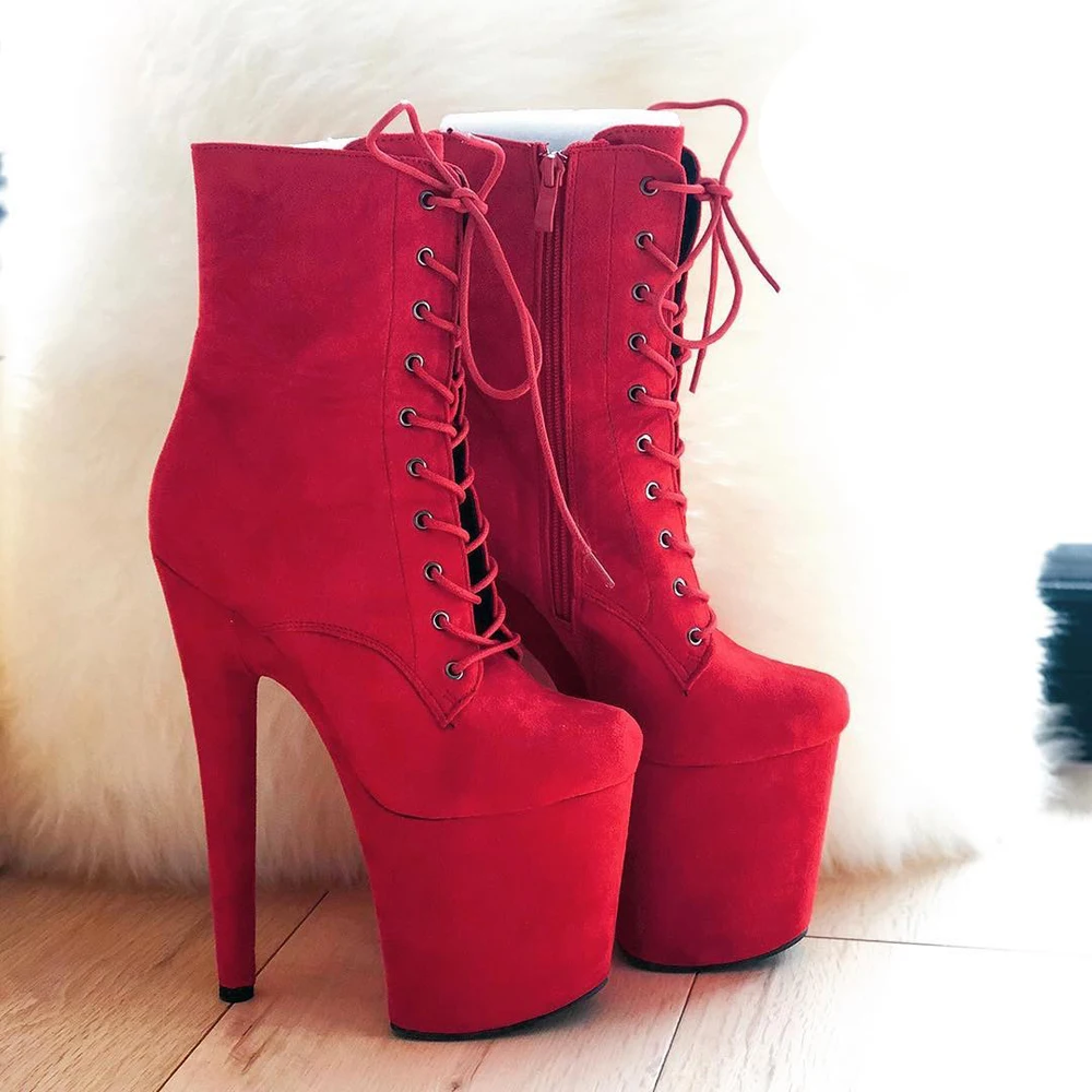 Leecabe Wine Red low Boots Extreme High Heels Devious Shoe Fetish Heels 8 Inch More Colors Sexy Exotic Pole Dance Booties