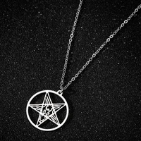 tulx stainless steel star necklaces simple hollow round pendant chain choker charm fashion necklace for women jewelry
