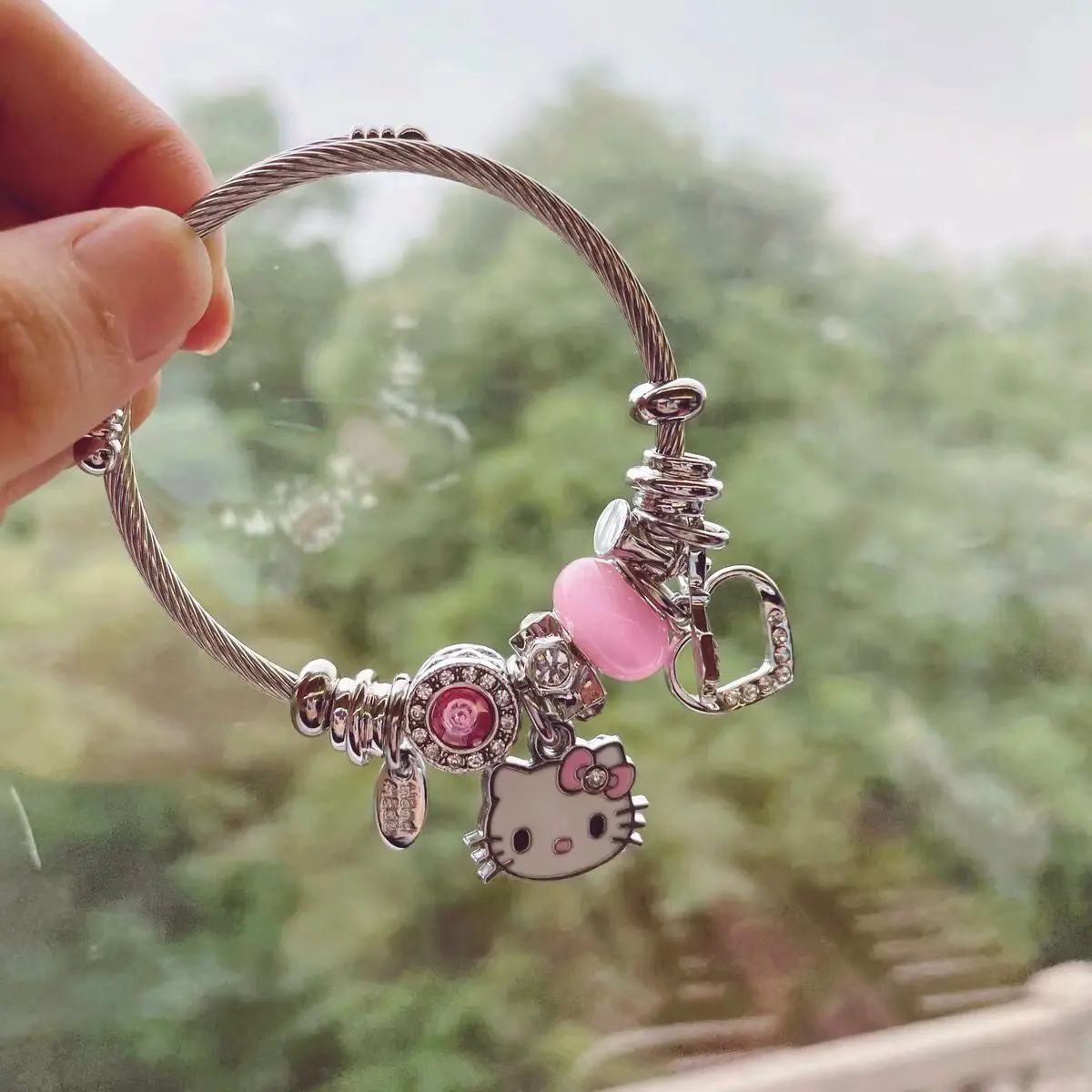 Хит продаж браслет Hello Kitty для девушек студенческий мультяшный из бисера милый