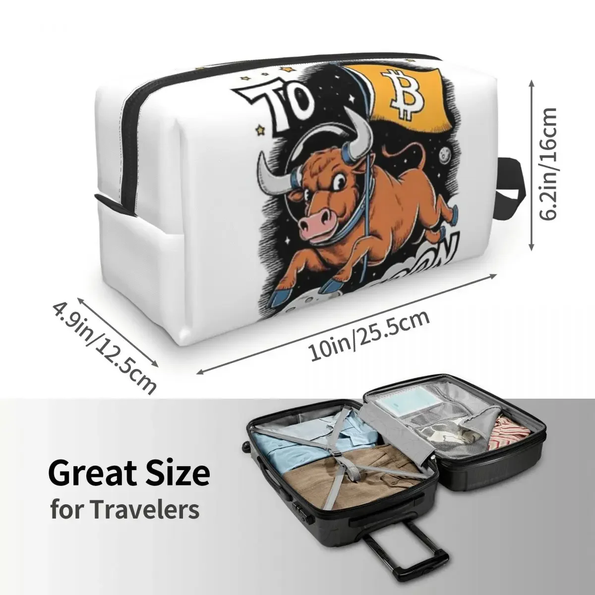 Мужская деловая Портативная сумка для хранения из полиэстера Биткойн в Луну