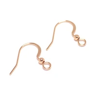12pcs ear wire ball hooksrose gold color plated brass earrings findings components 17 7x16mm