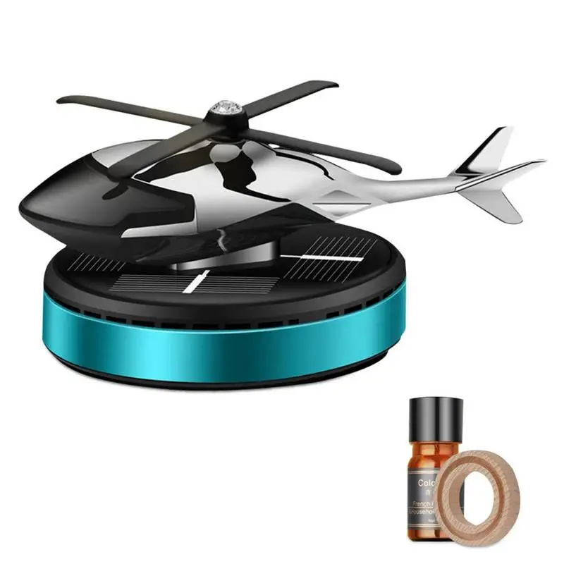 

Helicopter Car Air Fresheners Ornaments Solar Power Rotating Aromatherapy For Autos Long-Lasting Car Perfume Alloy Car Perfume