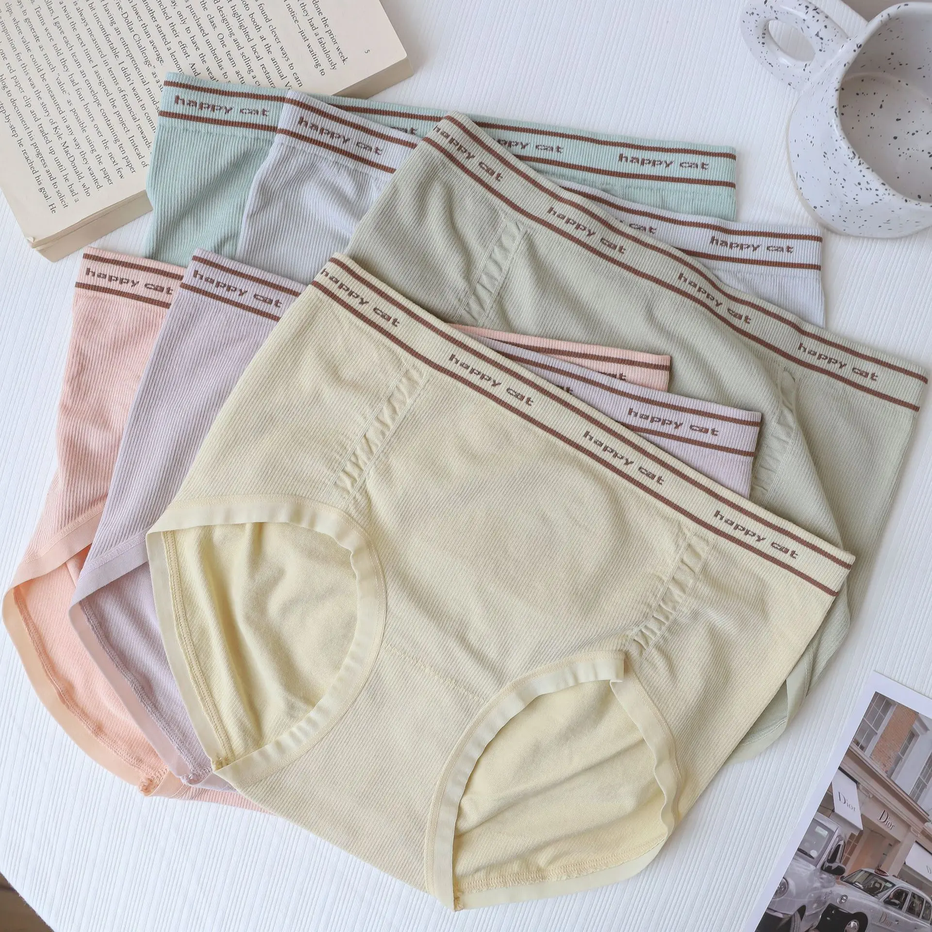 

Sweet letter High-Rise Seamless briefs women Panties winter cozy soft viscose warm Traceless lingerie underpants NHS2043