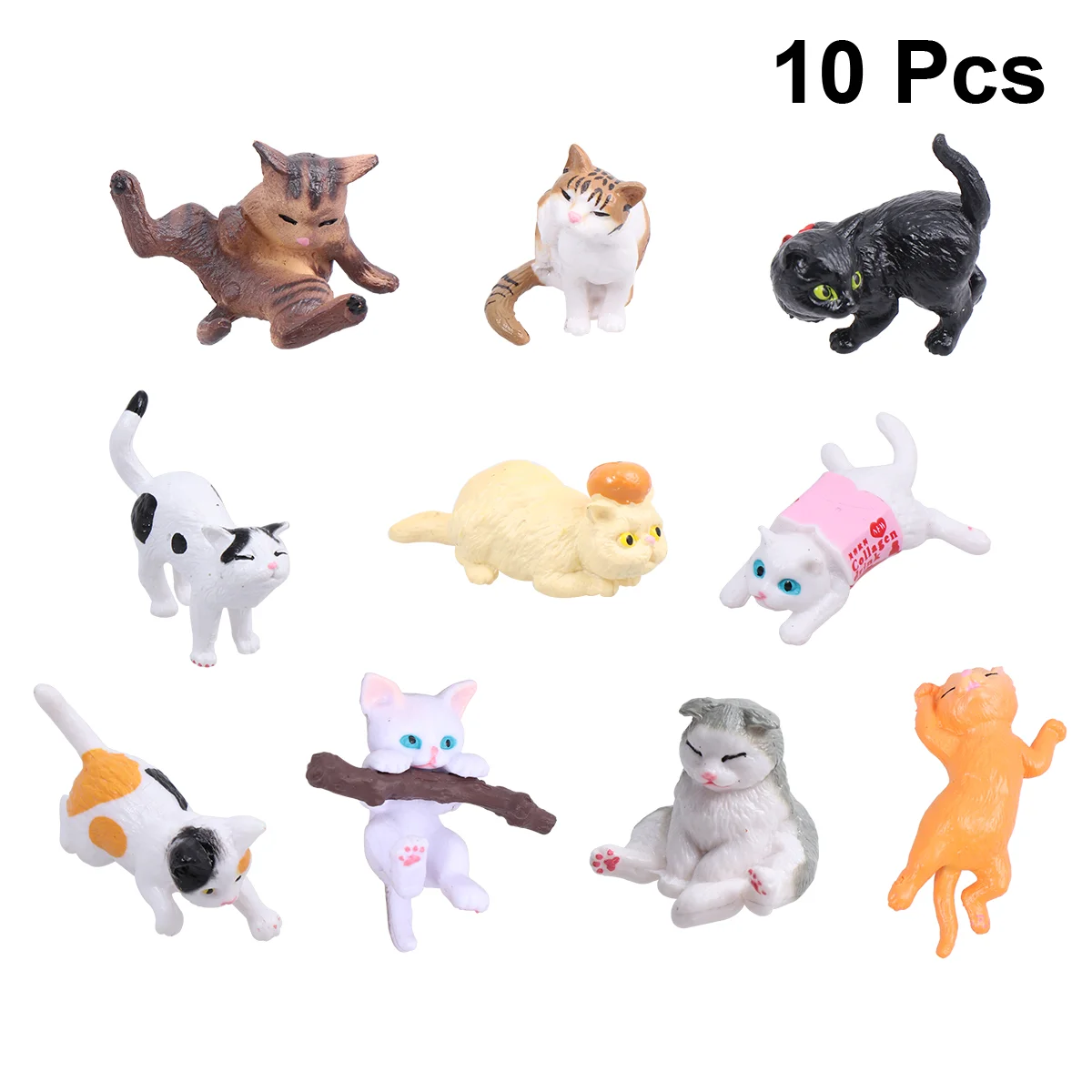 10 PCS Kids Toy Desktop Toys Ornaments Creative Cat Decoration Little Child Mini Dolls